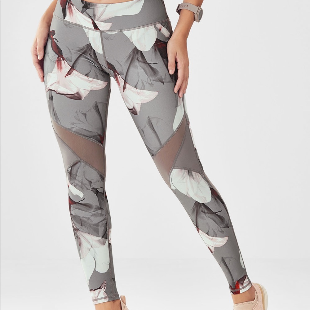 Fabletics high waisted leggings with mesh